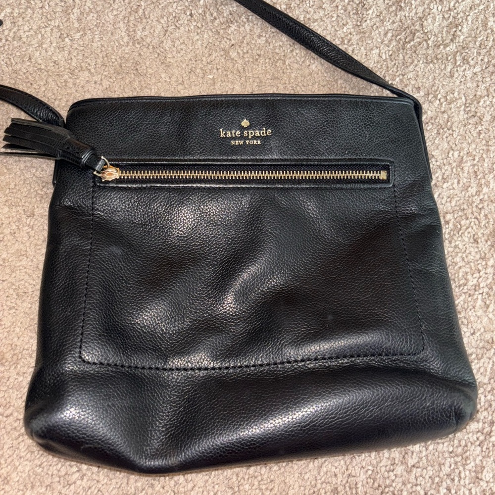 Kate Spade Black Crossbody Bag with Gold Accents